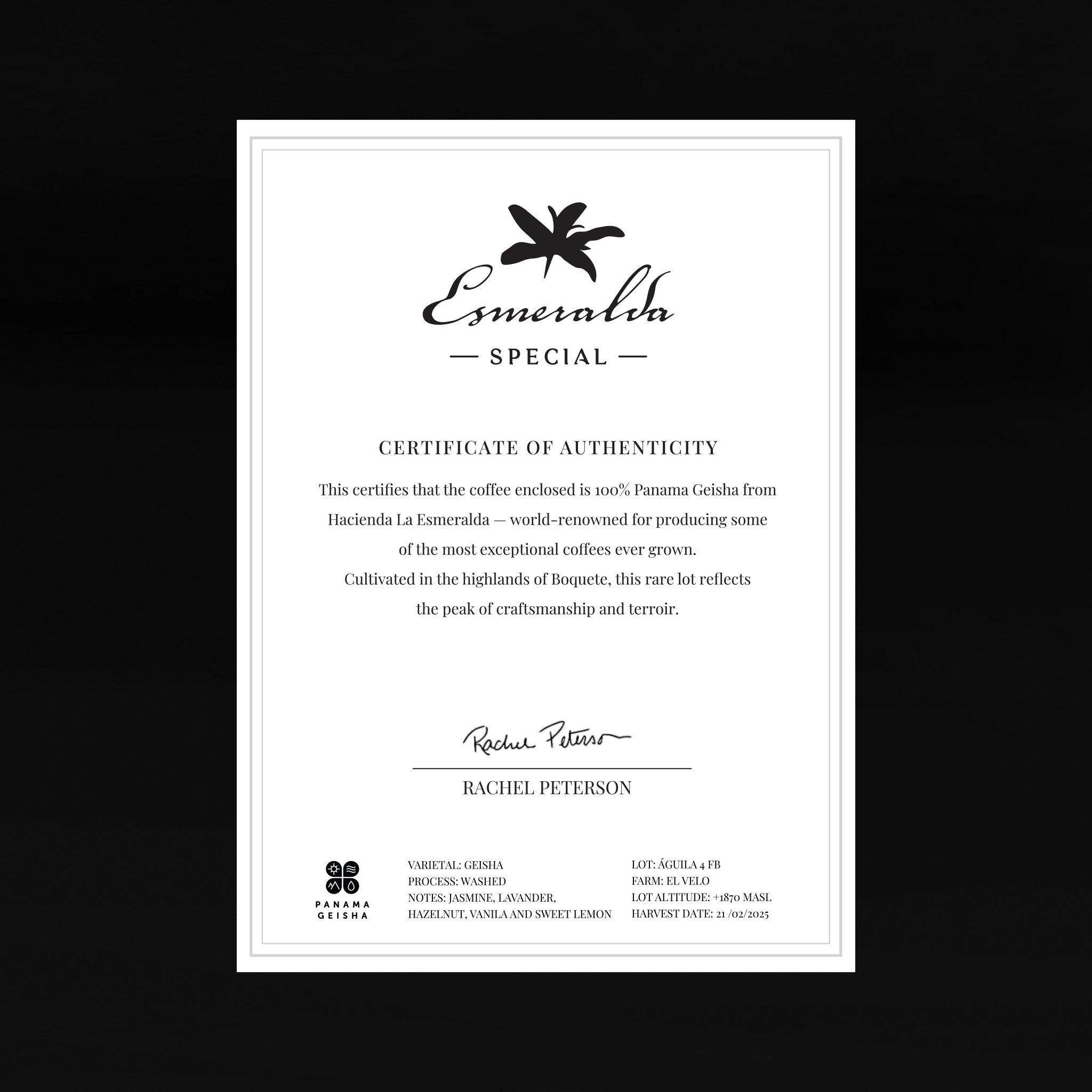HACIENDA LA ESMERALDA GEISHA - DELUXE SINGLE BOX